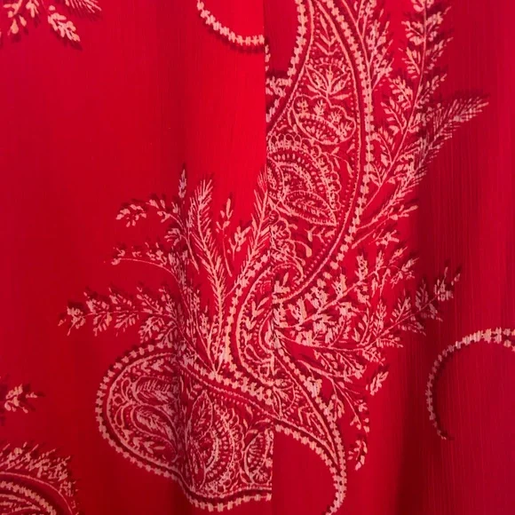 Tommy Hilfiger sleeveless red paisley summer dress size 12. EUC - Picture 3 of 7